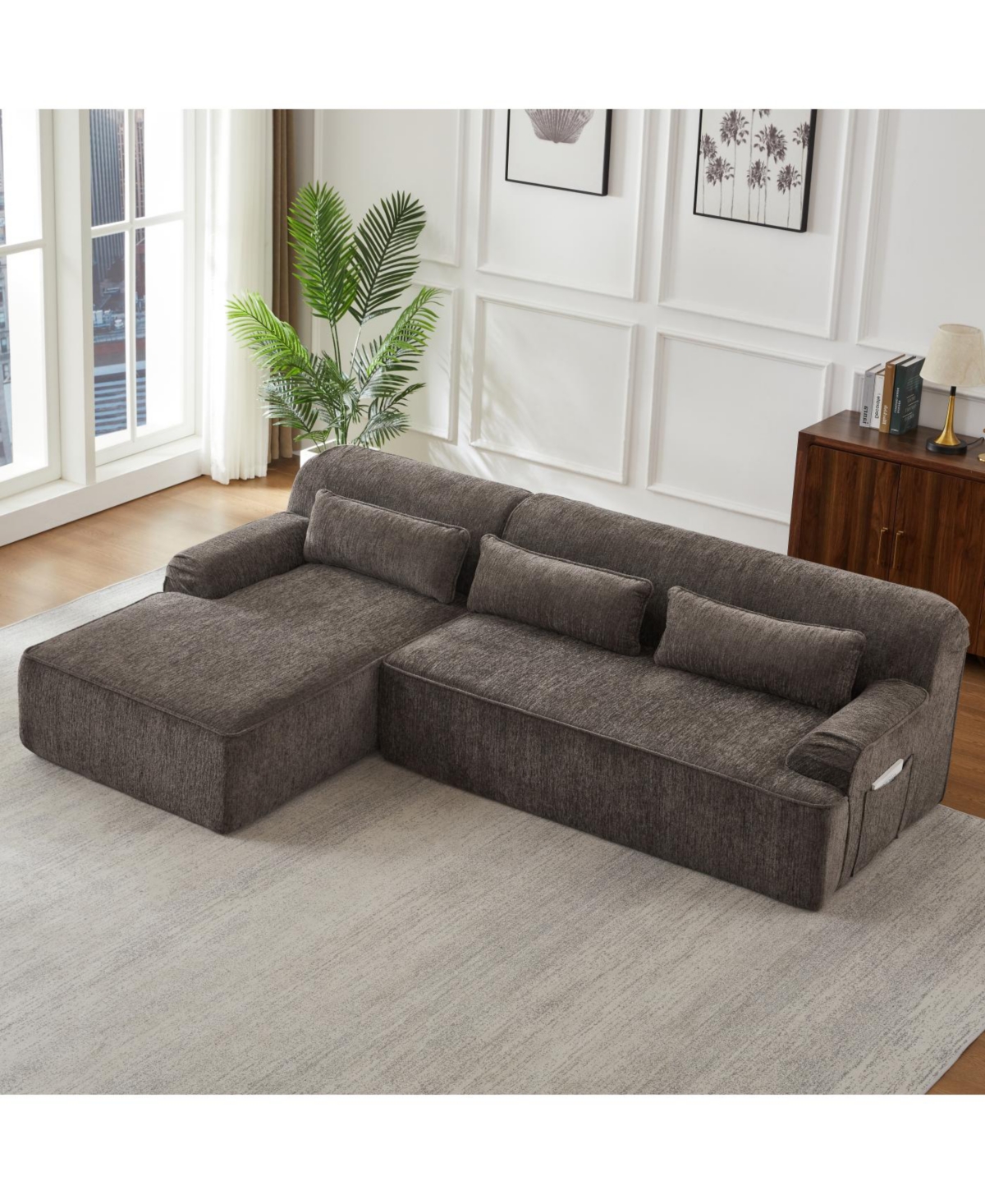 Streamdale Furniture Streamdale Chenille L-Shape Luxury Sectional Sofa