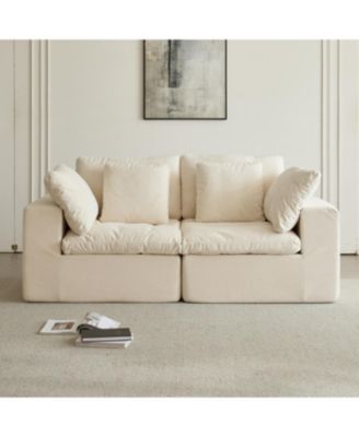  Modular Sectional Sofa, Modern Minimalist Corduroy Couch, Sleeper Sofa