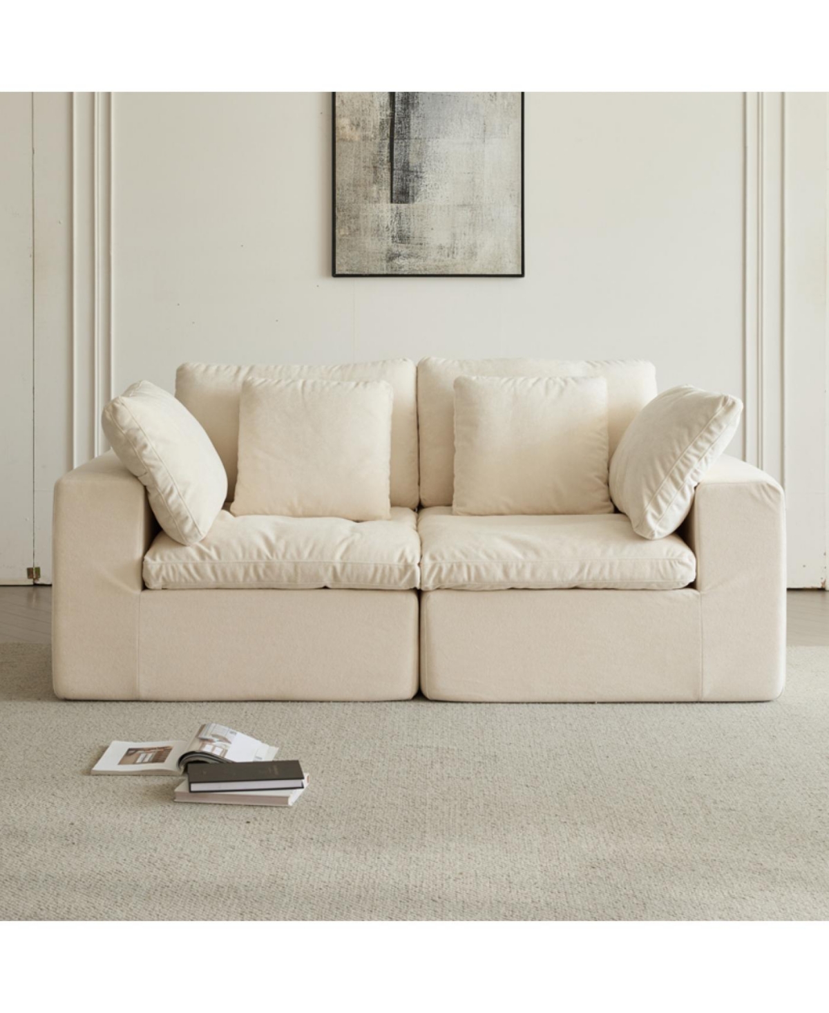 Streamdale Furniture Modular Sectional Sofa, Modern Minimalist Corduroy Couch, Sleeper Sofa