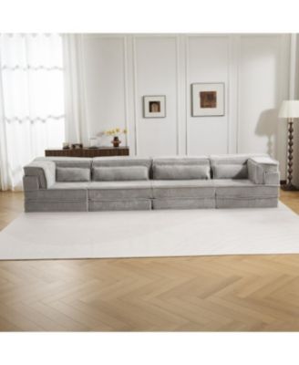 Streamdale Compression Sofa, Convertible Floor Sofa Bed, Modular Sectional Sofa, 4 Seater