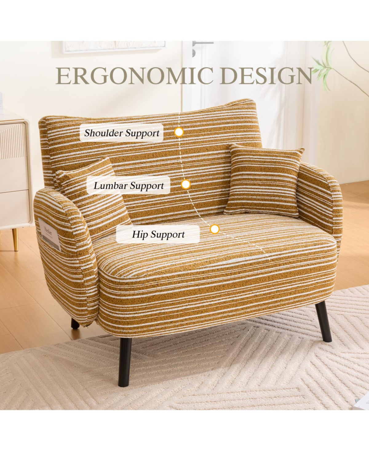 Streamdale Furniture Streamdale Modern two-seater sofa with armrests, pillows