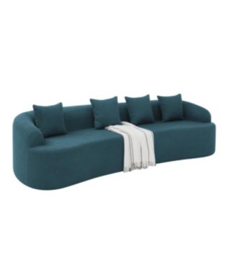 Streamdale Curved Modular Lamb's Wool Sectional Sofa - Blue