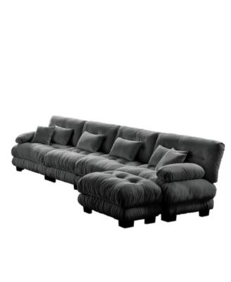 Streamdale Free Combination Modular Sectional Sofa, L-Shaped 4-Seater Cloud Couch, Gray
