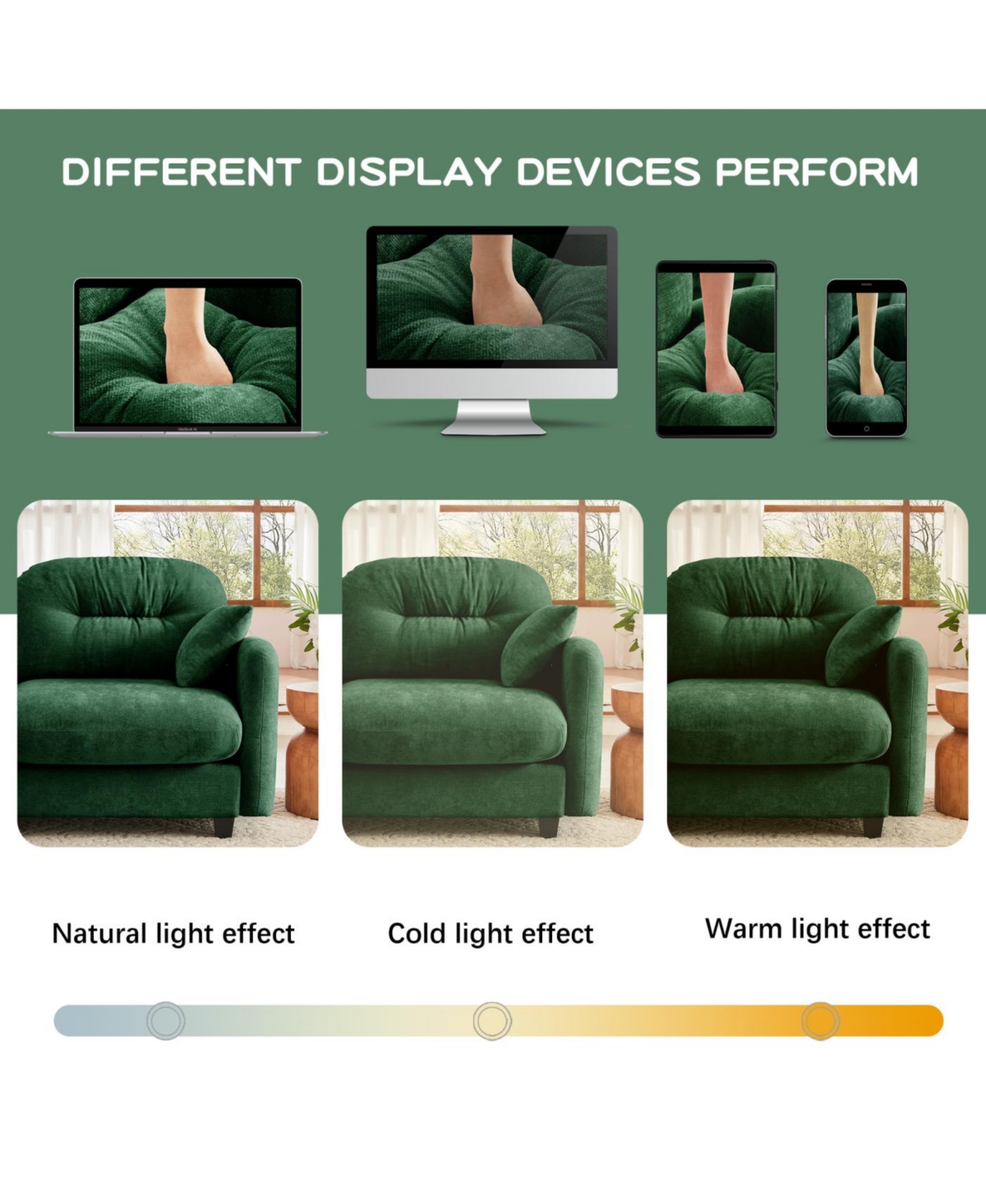 Streamdale Modular U-Shaped Chenille Couch with Ottoman & Pillows, Green