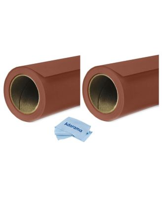 Widetone 2 Pack Seamless Background Paper, 86" wide x 36' Chestnut, 16 - With Microfiber Cleaning Cloth
