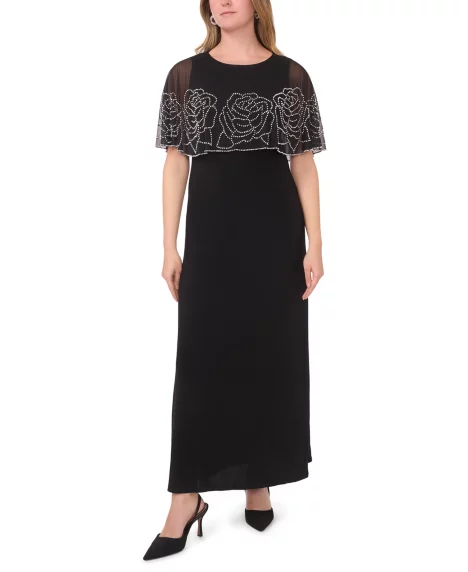 Petite Crewneck Faraj Gown - Black