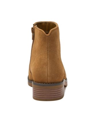 Women's Detailed Suede Zip Ankle Booties