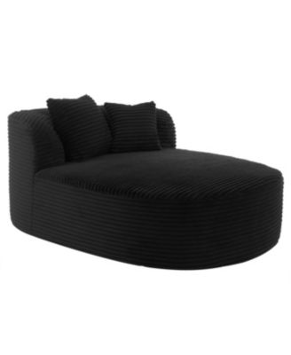 Streamdale Modern Chaise Lounge Sofa Boneless Couch 51.6" Sofa Bed Black