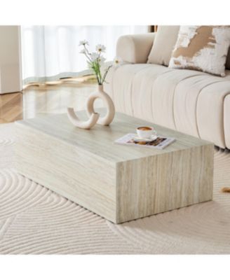 Streamdale Modern MDF coffee table with light wood texture. 39.323.611.8