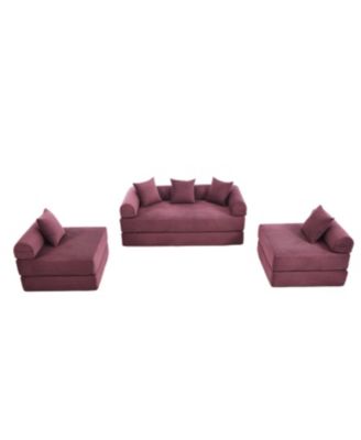 Streamdale Convertible Folding Sofa Bed with Pillow Back Handrail