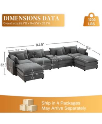 Streamdale Seven-piece sofa set with console, coffee table & 6 pillows.