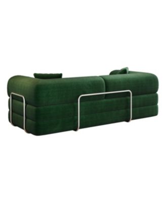Corduroy Compression Sofa Bed with Pillow Back Support - Green