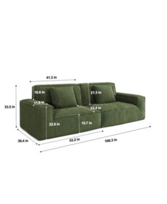 Streamdale Large striped fabric compression sofa, modern style, comfortable home furniture