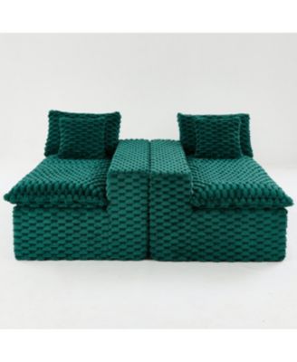 Luxury Green Turtle Velvet Multifunctional Sofa