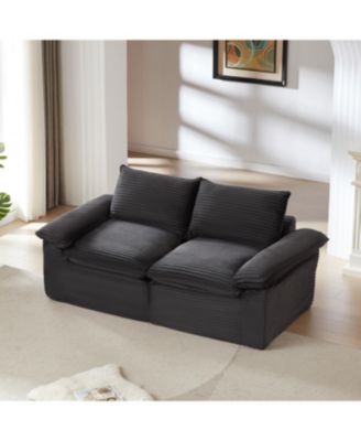 Modern corduroy cloud sofa, comfortable & combinable for living rooms.