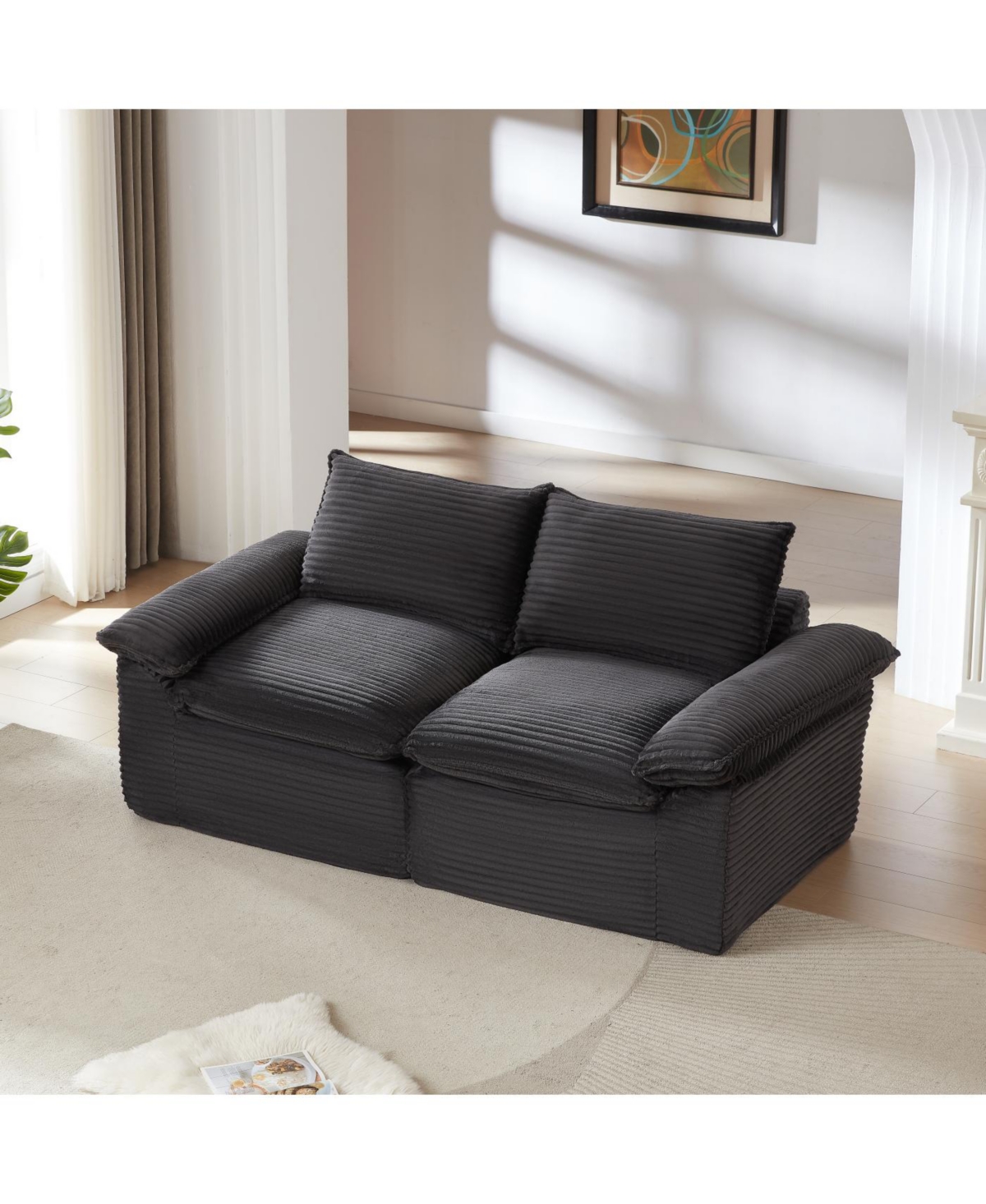 Streamdale Furniture Streamdale Modern corduroy cloud sofa