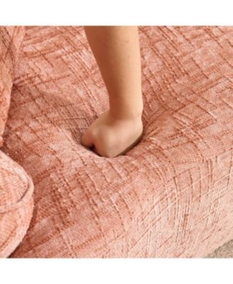  Pink Curved Compressed Sofa, Nordic-style Design for Living Room