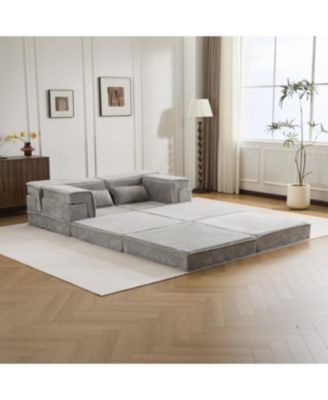 Streamdale Sofa, Convertible Floor Sofa Bed, Modular Sectional, No Assembly, Grey