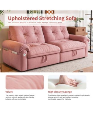 Streamdale Multifunctional 77-inch convertible sofa bed, 2-in-1 velvet fabric for living rooms/bedrooms.