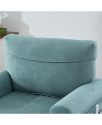 Streamdale Modern Minimalist Chenille Chaise Lounge Recliner Single Sofa with Wooden Legs & Storage Pockets