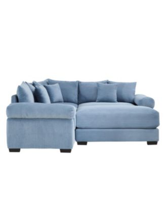 Streamdale Oversized Cloud Modular Sectional Couch with Ottoman, Blue