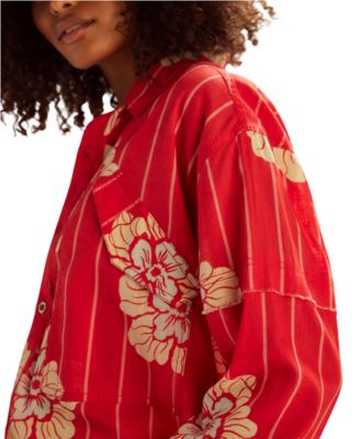 Women's Hidden Flower Camo Print Shirt