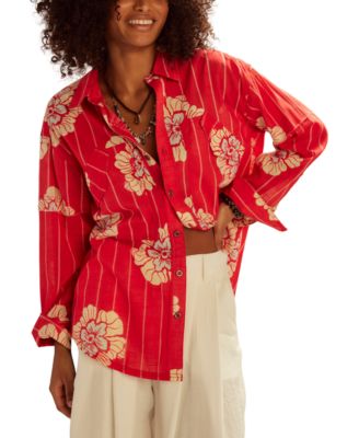 Women's Hidden Flower Camo Print Shirt