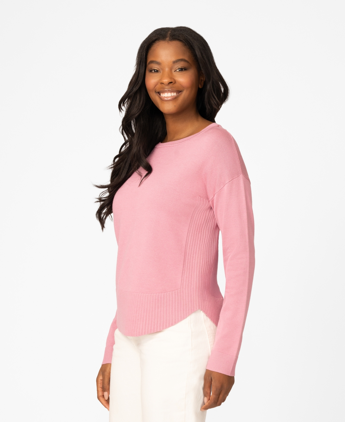 Melissa Paige Petite Round Hem Pull-on Sweater