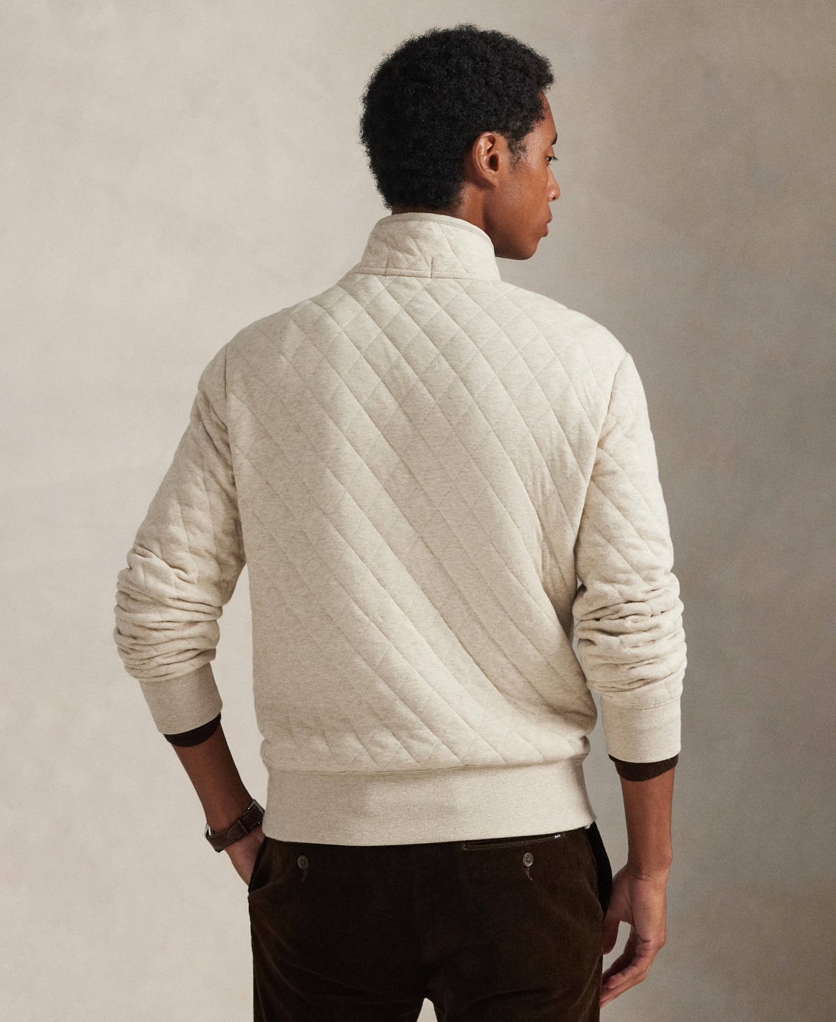 Polo Ralph Lauren Men's Quilted Double-Knit Jersey Pull-On Sweater
