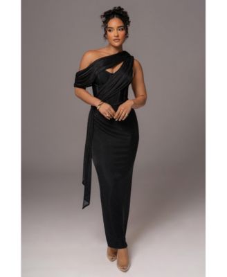 Women's Metallic Celestina Draped Maxi Dress