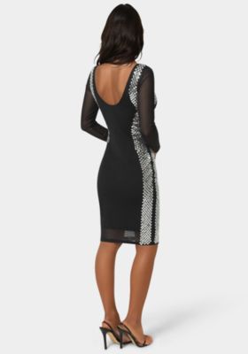 Women's BodyCon Embellished Knee Length Dress