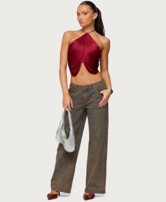 Women's Hara Fringed Crisscross Backless Top