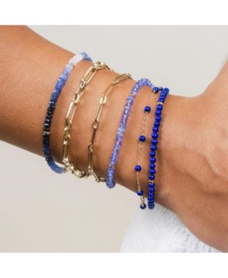 Tanzanite Bead Bracelet 14K Gold