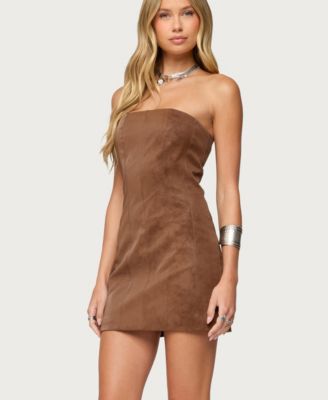 Women's Carina Strapless Faux Suede Mini Dress