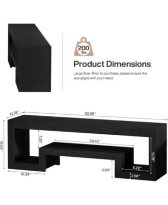 63-Inch TV Stand for 55/60/65/75-Inch TVs, Farmhouse Entertainment Center, Rustic Brown