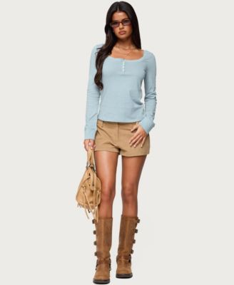 Women's Steffey Scoop Neck Henley Top