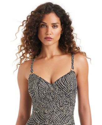 Women's V-Neck Over-The-Shoulder One-Piece Swimsuit