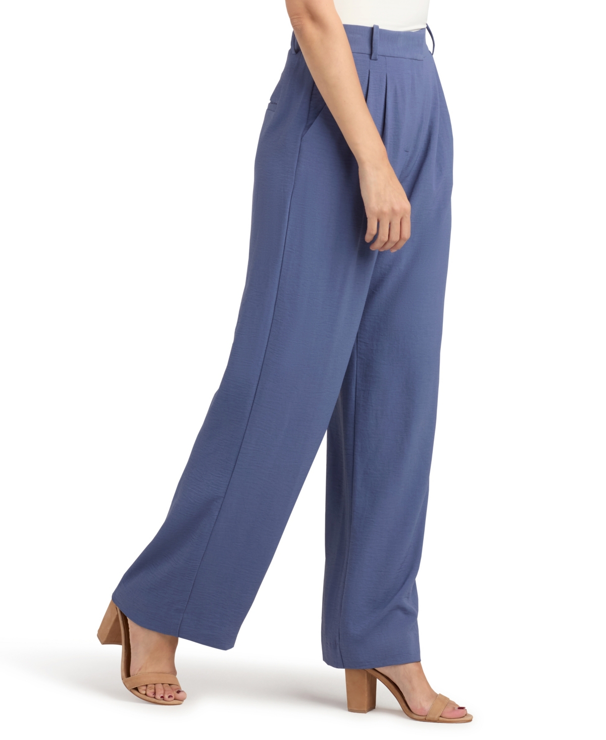Bcx Juniors' Solid Airflow Pleated Wide-Leg Pants