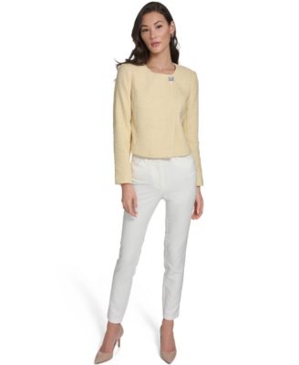 Women's Collarless Tweed Jacket