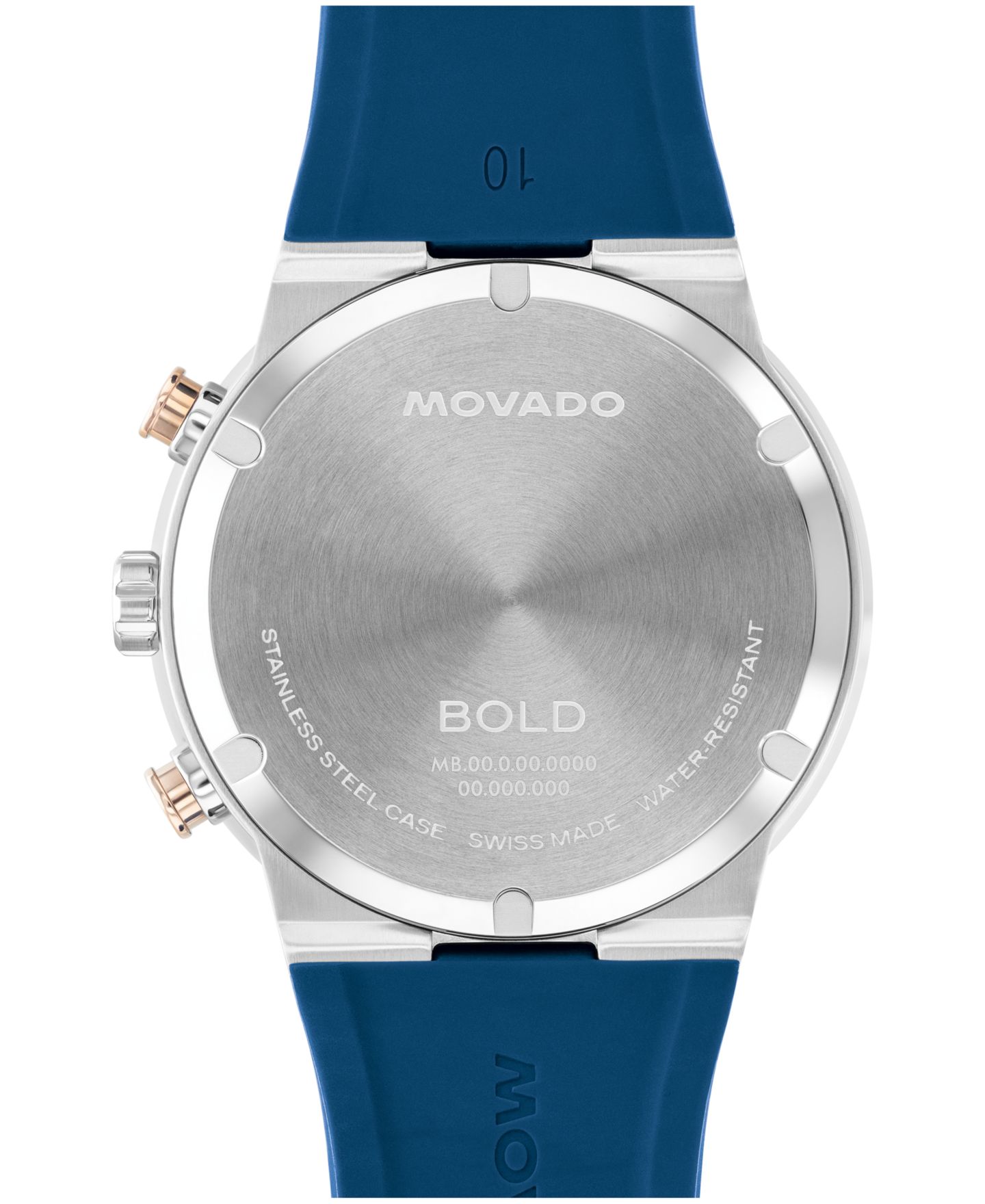 Мужские часы Movado Bold Fusion Swiss Chronograph Blue Silicone Watch, 44.50mm — фото 3