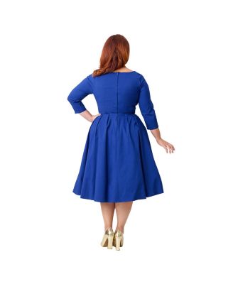 Plus Size 1950s Front Twist Swing Dress