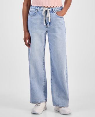 Petite Tie-Waist Wide-Leg Jeans, Macy's Exclusive