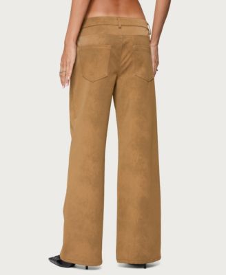 Women's Stacey Low Rise Faux Suede Pants