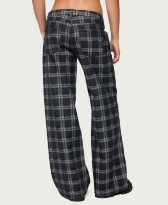 Women's Kailani Plaid Low Rise Baggy Jeans