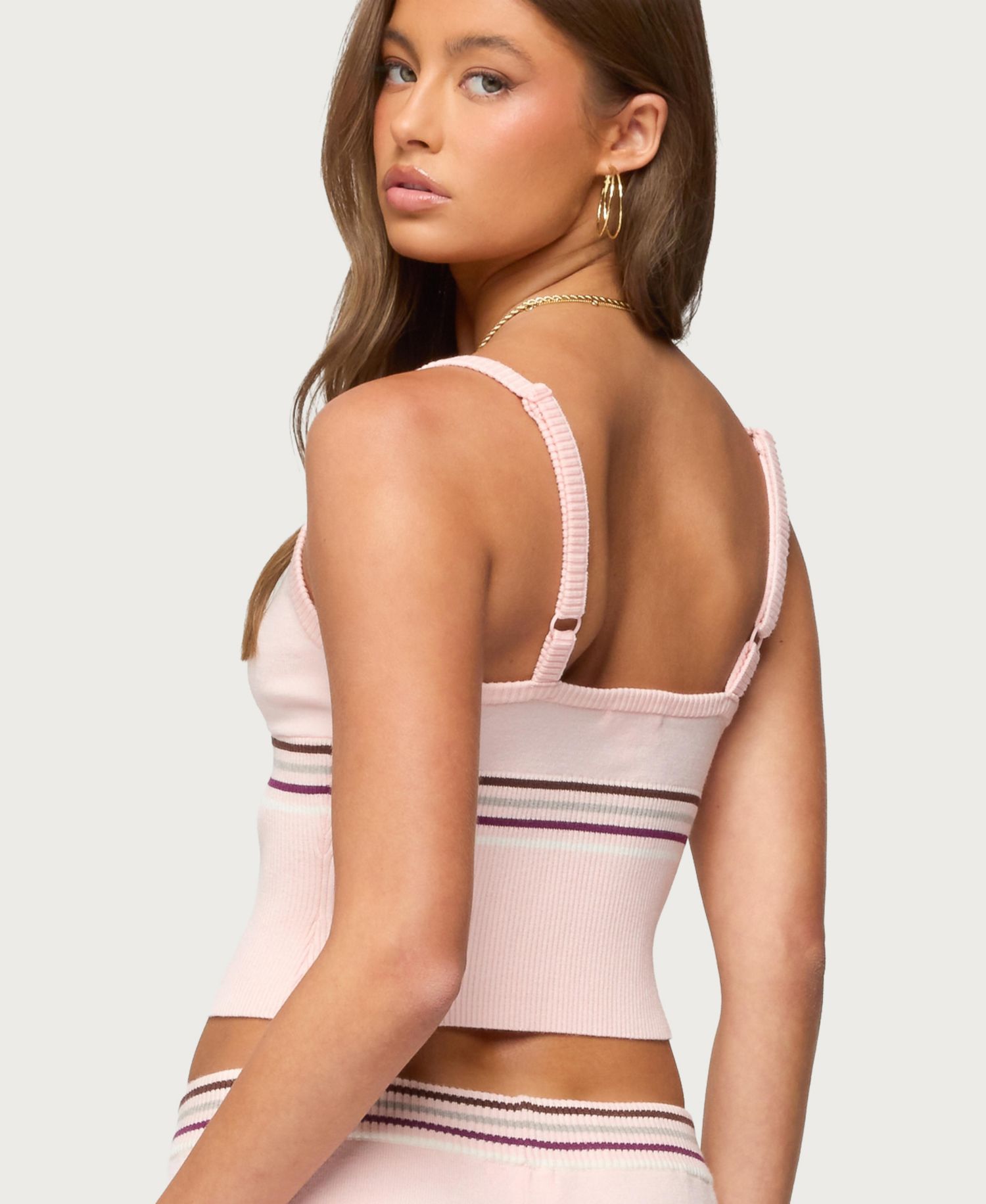 Women's Miya Stripey Ribbed Knit Tank Top