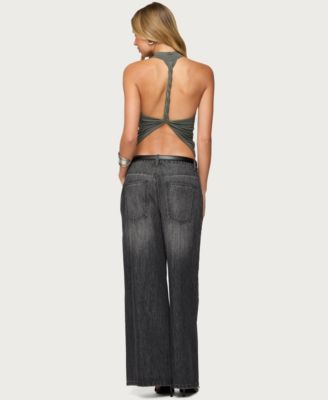 Women's Collie Twisted High Cowl Neck Top