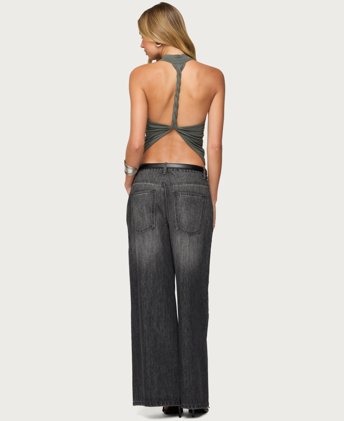 Edikted Women's Collie Twisted High Cowl Neck Top