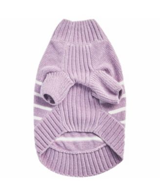 Ultra-soft Chenille Classy Striped Tutleneck Dog Sweater