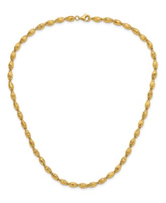 Beaded Chain Necklace in 24k Yellow Gold