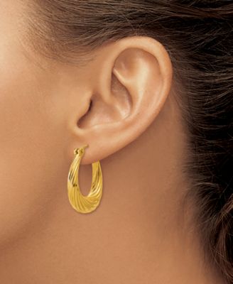 Twisted Hoop Earrings in 24k Yellow Gold